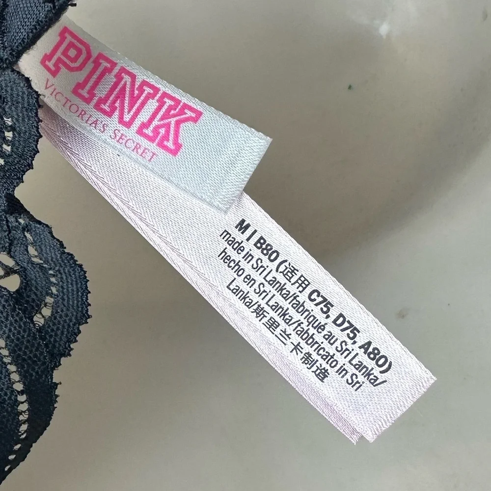 Victoria's Secret Black Lace High-Neck Bralette Racerback